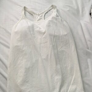 Women’s Ribbed White Workout Top